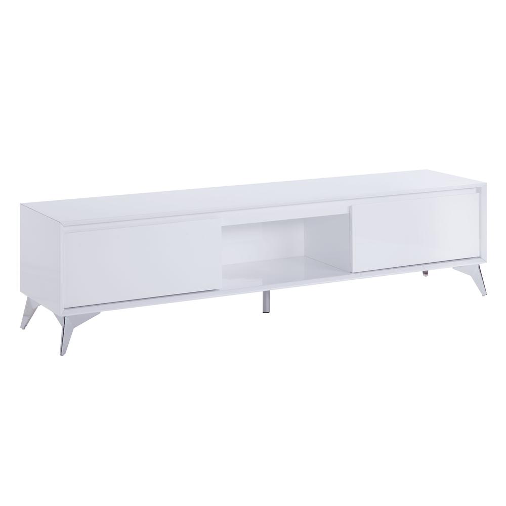 Raceloma TV stand , LED, White & Chrome Finish (91995). Picture 1