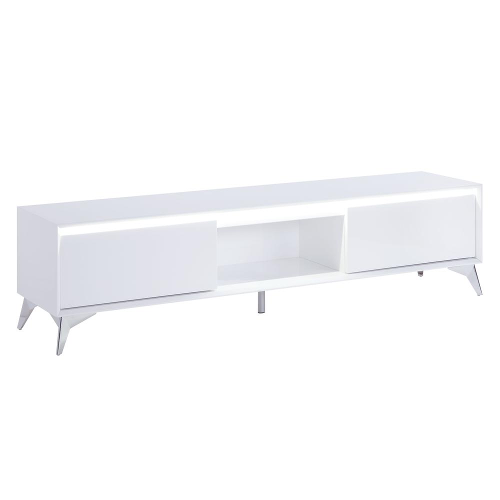 Raceloma TV stand , LED, White & Chrome Finish (91995). Picture 3