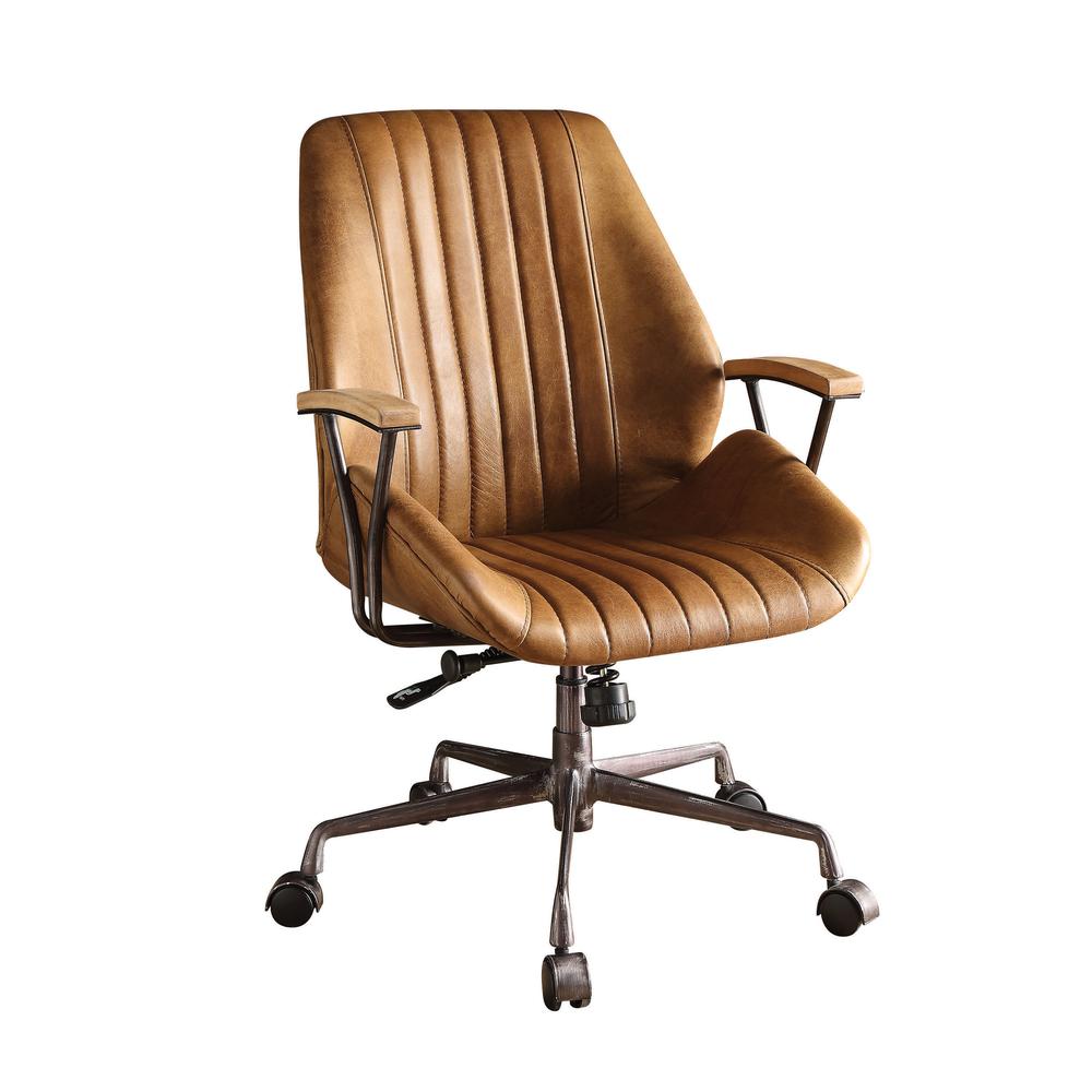 Hamilton Executive Office Chair, Coffee Top Grain Leather. Picture 1