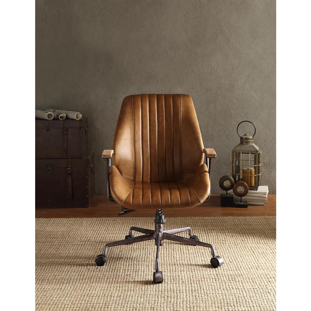Hamilton Executive Office Chair, Coffee Top Grain Leather. Picture 3