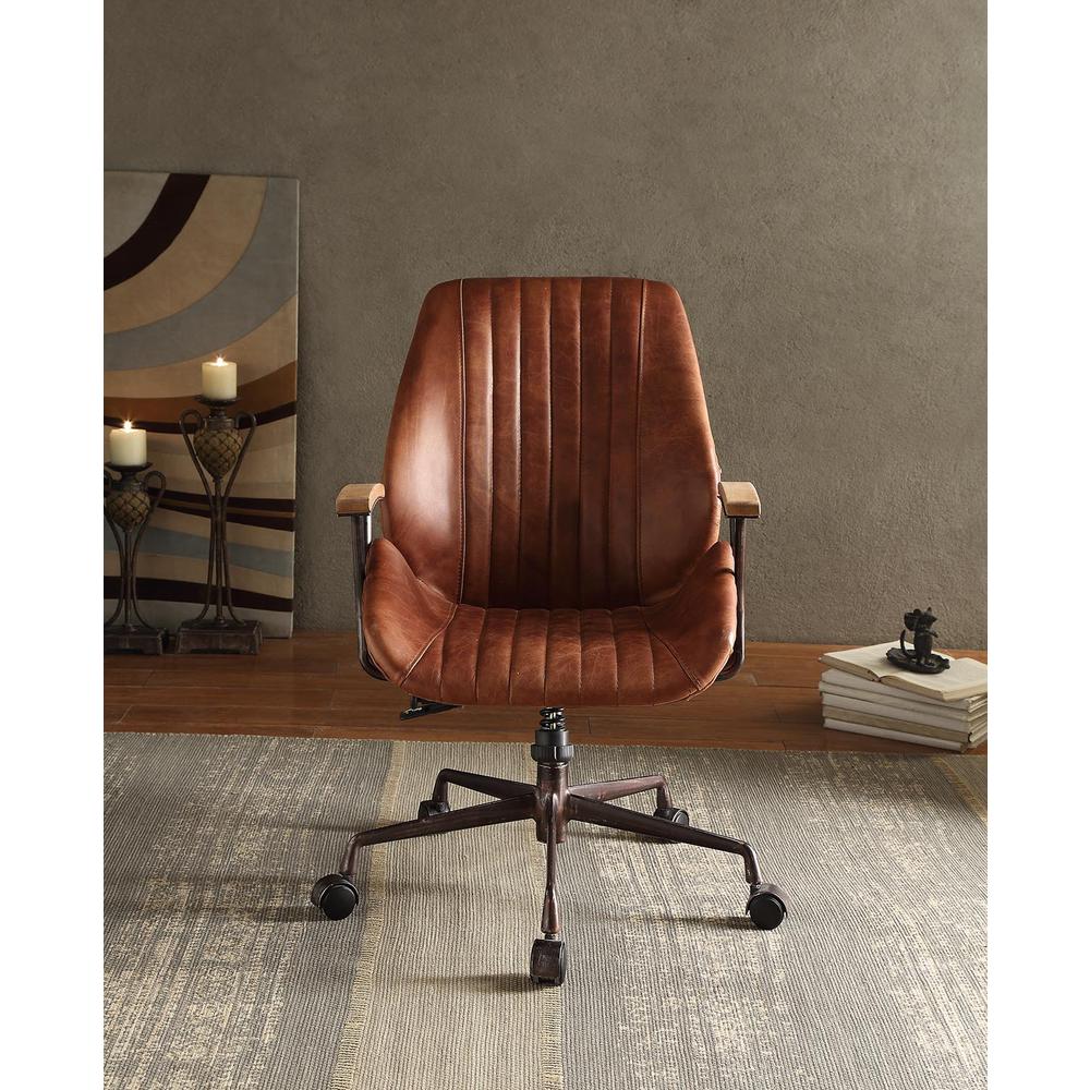 Hamilton Executive Office Chair, Cocoa Top Grain Leather. Picture 3