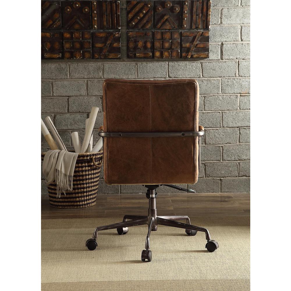 Harith Executive Office Chair, Retro Brown Top Grain Leather. Picture 2