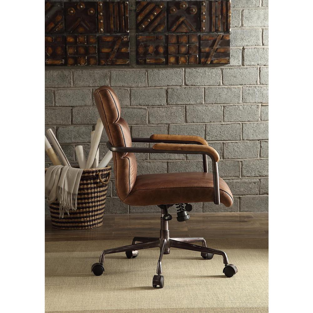 Harith Executive Office Chair, Retro Brown Top Grain Leather. Picture 4