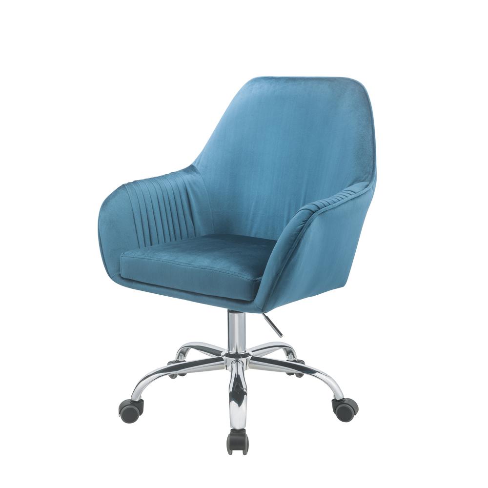 Eimer Office Chair, Peach Velvet & Chrome. Picture 6