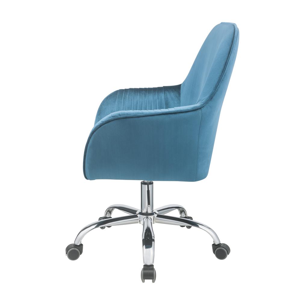 Eimer Office Chair, Peach Velvet & Chrome. Picture 10