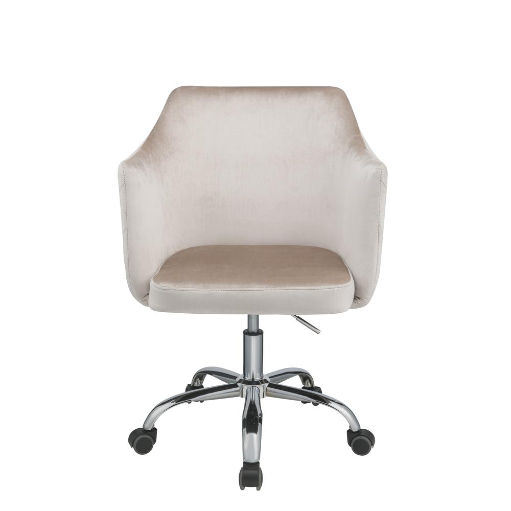 Cosgair Office Chair, Champagne Velvet & Chrome. Picture 4