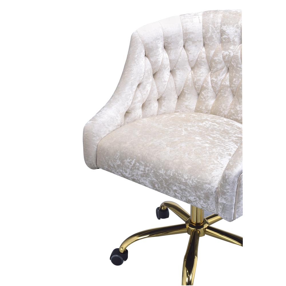 Levian Office Chair, Vintage Cream Velvet & Gold. Picture 4