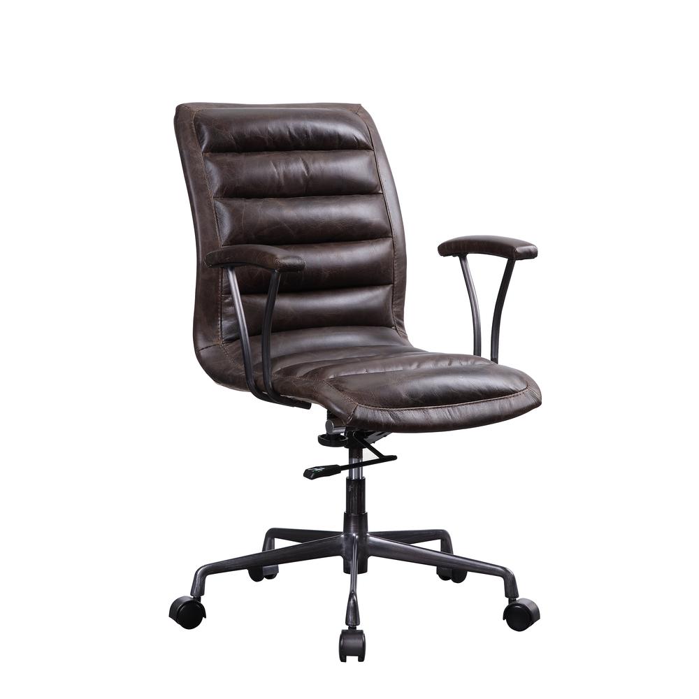 Zooey Executive Office Chair, Distress Chocolate Top Grain Leather. The main picture.