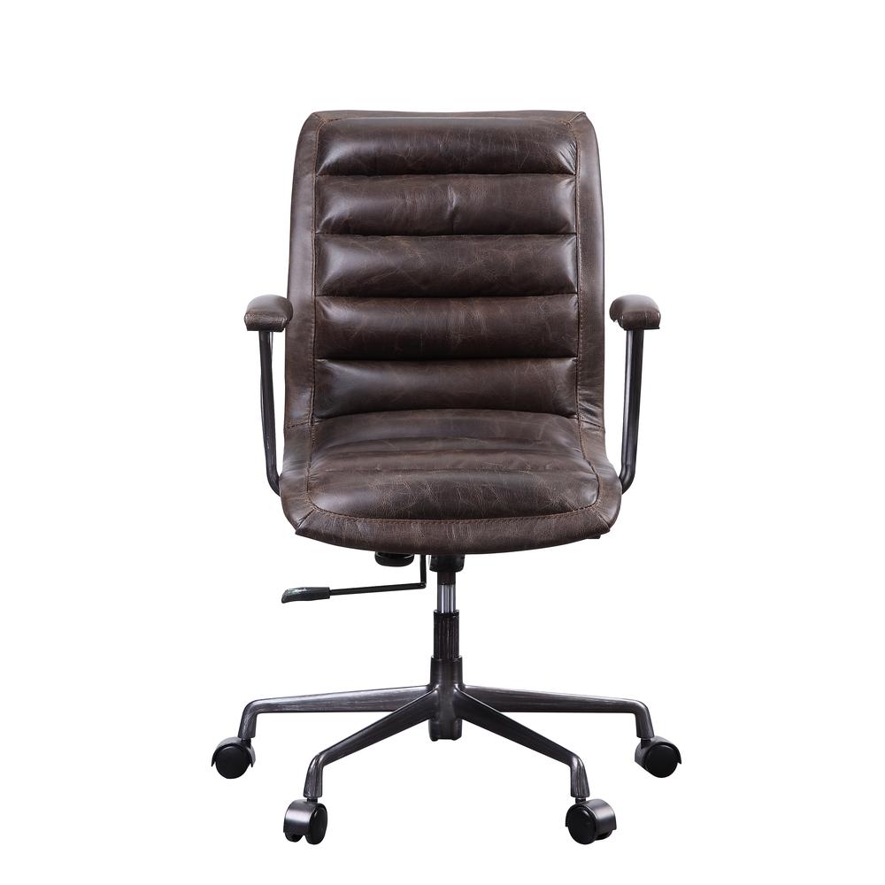 Zooey Executive Office Chair, Distress Chocolate Top Grain Leather. Picture 3