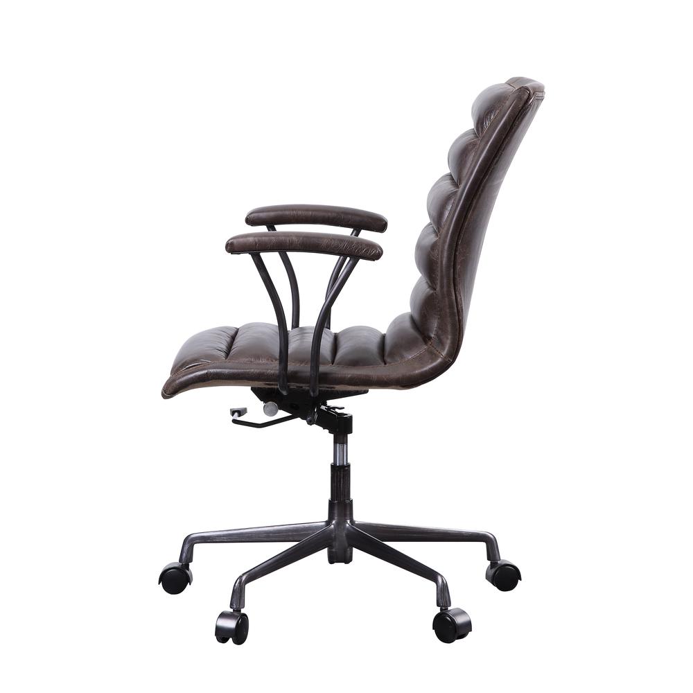 Zooey Executive Office Chair, Distress Chocolate Top Grain Leather. Picture 4