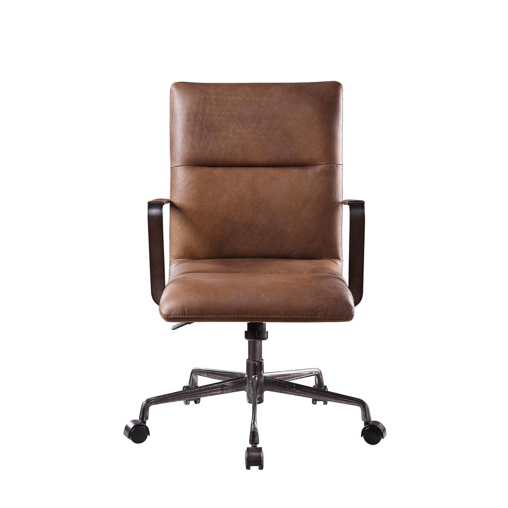 Indra Office Chair, Vintage Chocolate Top Grain Leather. Picture 1