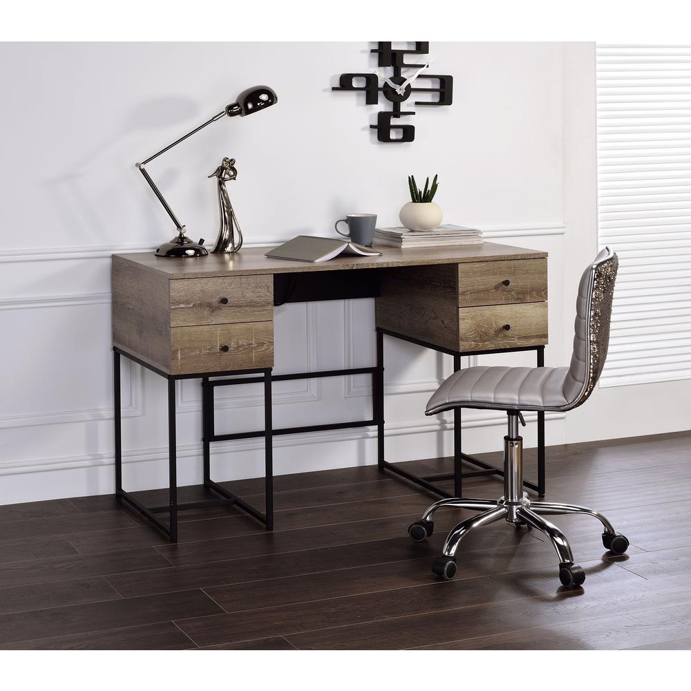 Desk, Rustic Oak & Black 92640. Picture 5