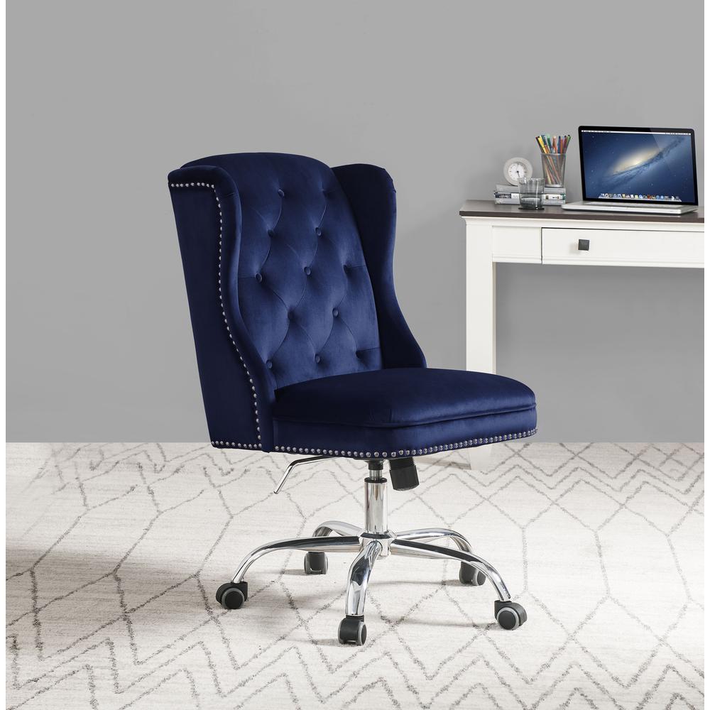 ACME Jamesia Office Chair, Midnight Blue Velvet. Picture 1