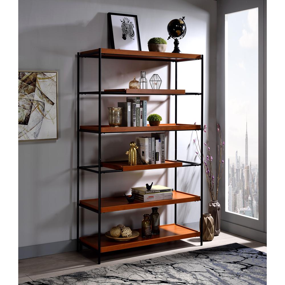 Bookshelf, Honey Oak & Black 92677. Picture 3