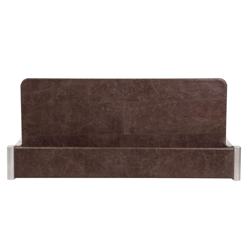 Brancaster Desk, Retro Brown Top Grain Leather & Aluminum (92857). Picture 4