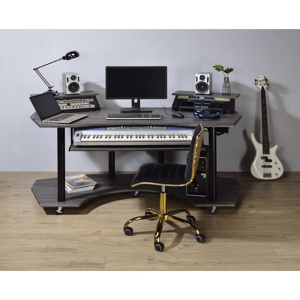 Eleazar Music Recording Studio Desk, Black Oak. Picture 1