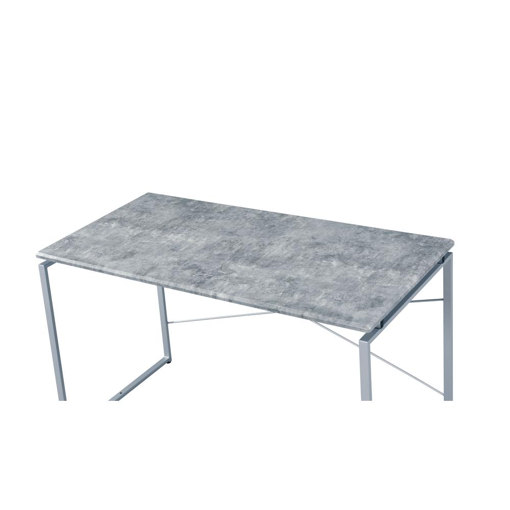 Desk, Faux Concrete & Silver 92905. Picture 3