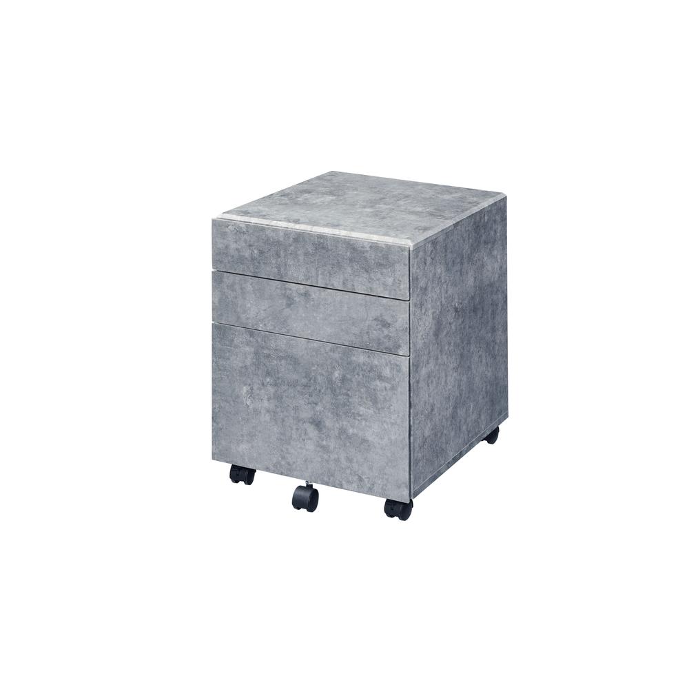 File Cabinet, Faux Concrete & Silver. Picture 1