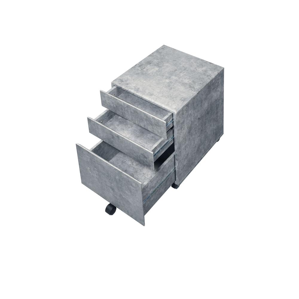 File Cabinet, Faux Concrete & Silver. Picture 2