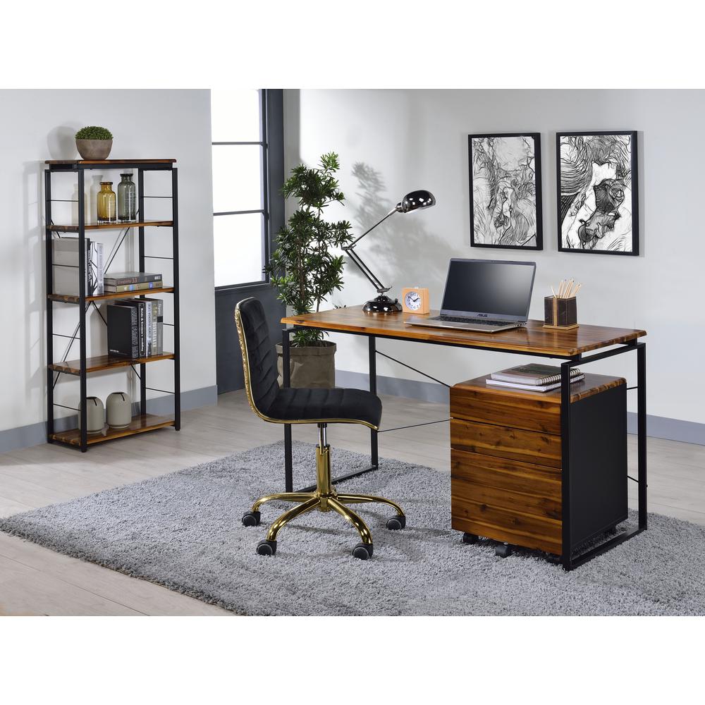 Desk, Oak & Black 92910. Picture 1