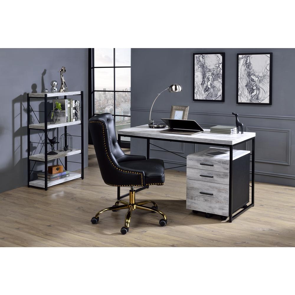Desk, Antique White & Black 92915. Picture 1