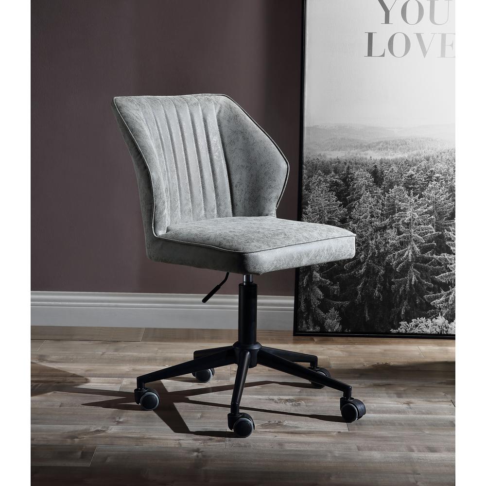 ACME Pakuna Office Chair, Vintage Gray PU & Black. The main picture.