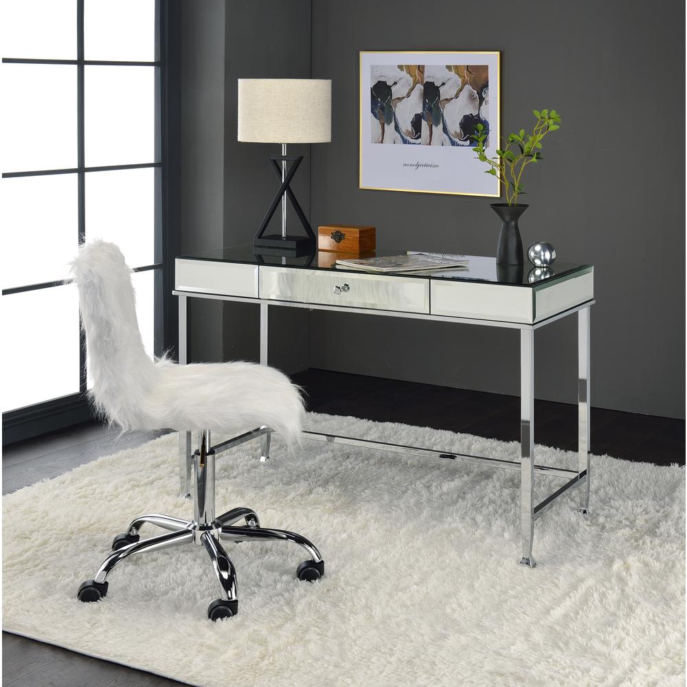 Writing Desk, Mirrored and Chrome Finish 92975. Picture 1