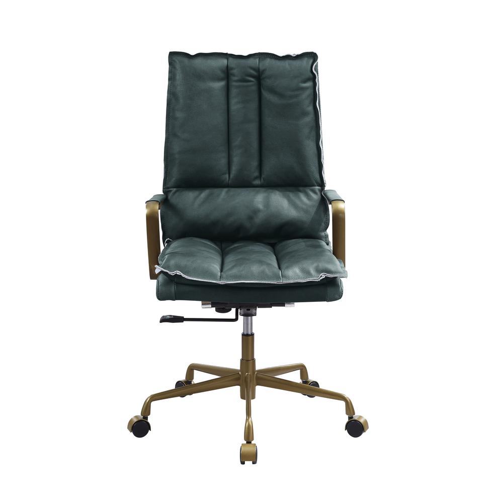 Tinzud Office Chair, Dark Green Top Grain Leather (93166). Picture 1