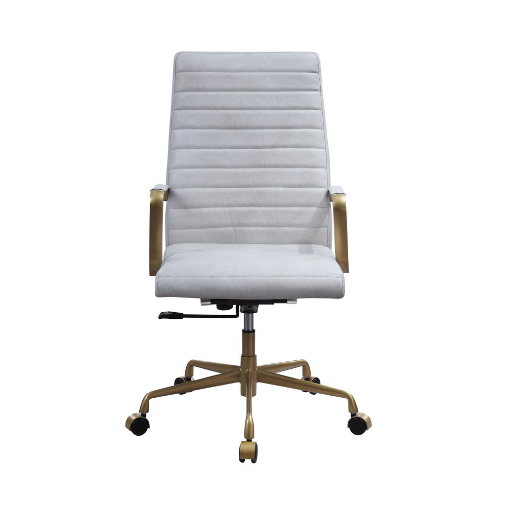 Duralo Office Chair, Vintage White Top Grain Leather (93168). Picture 1