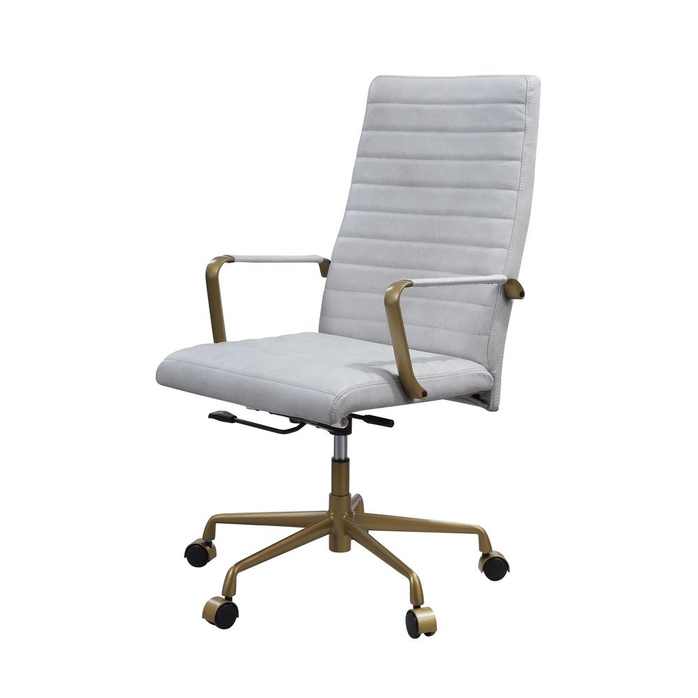 Duralo Office Chair, Vintage White Top Grain Leather (93168). Picture 2