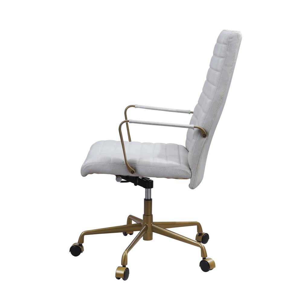 Duralo Office Chair, Vintage White Top Grain Leather (93168). Picture 3