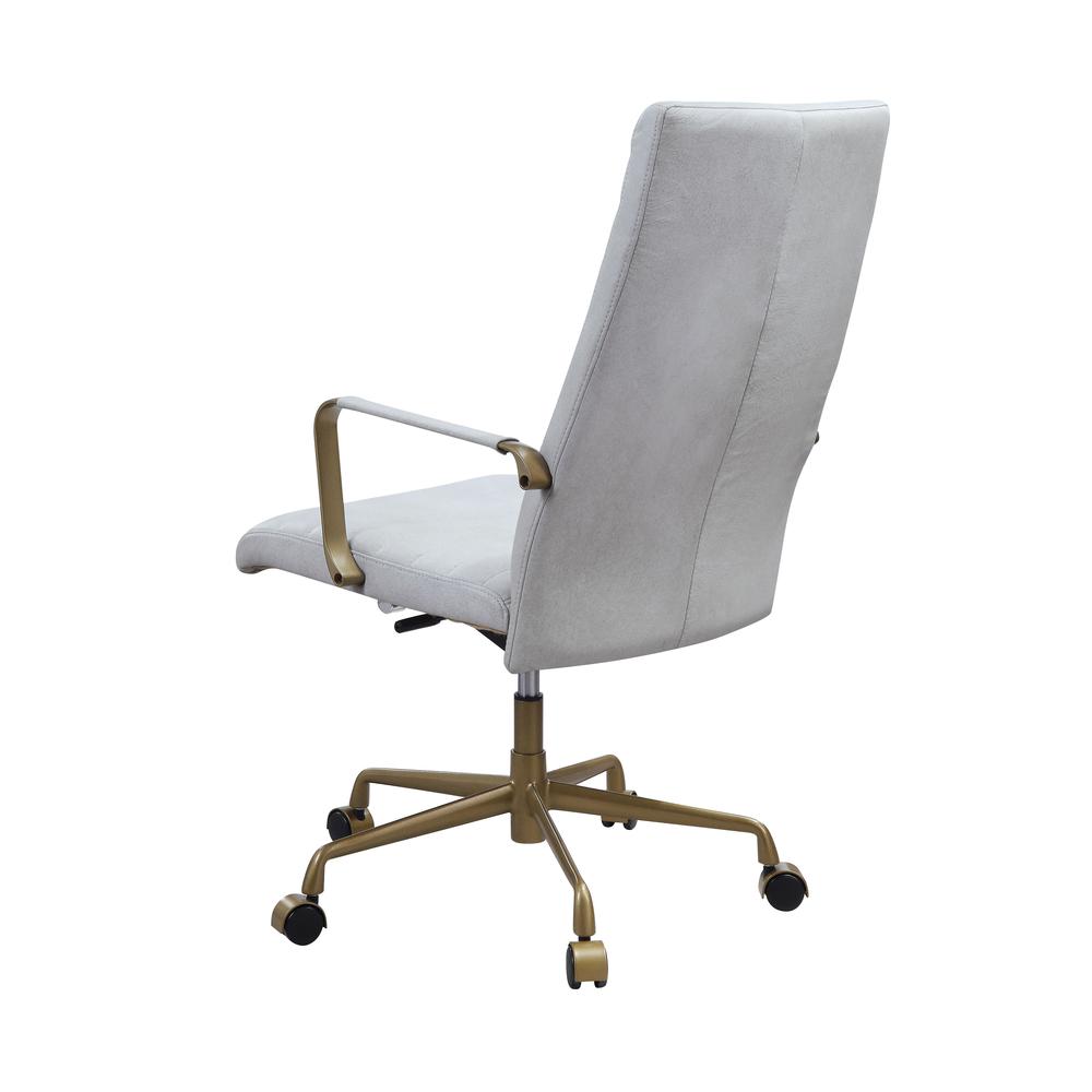 Duralo Office Chair, Vintage White Top Grain Leather (93168). Picture 4