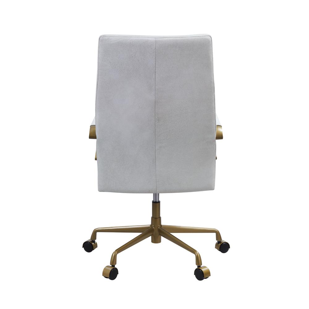 Duralo Office Chair, Vintage White Top Grain Leather (93168). Picture 5
