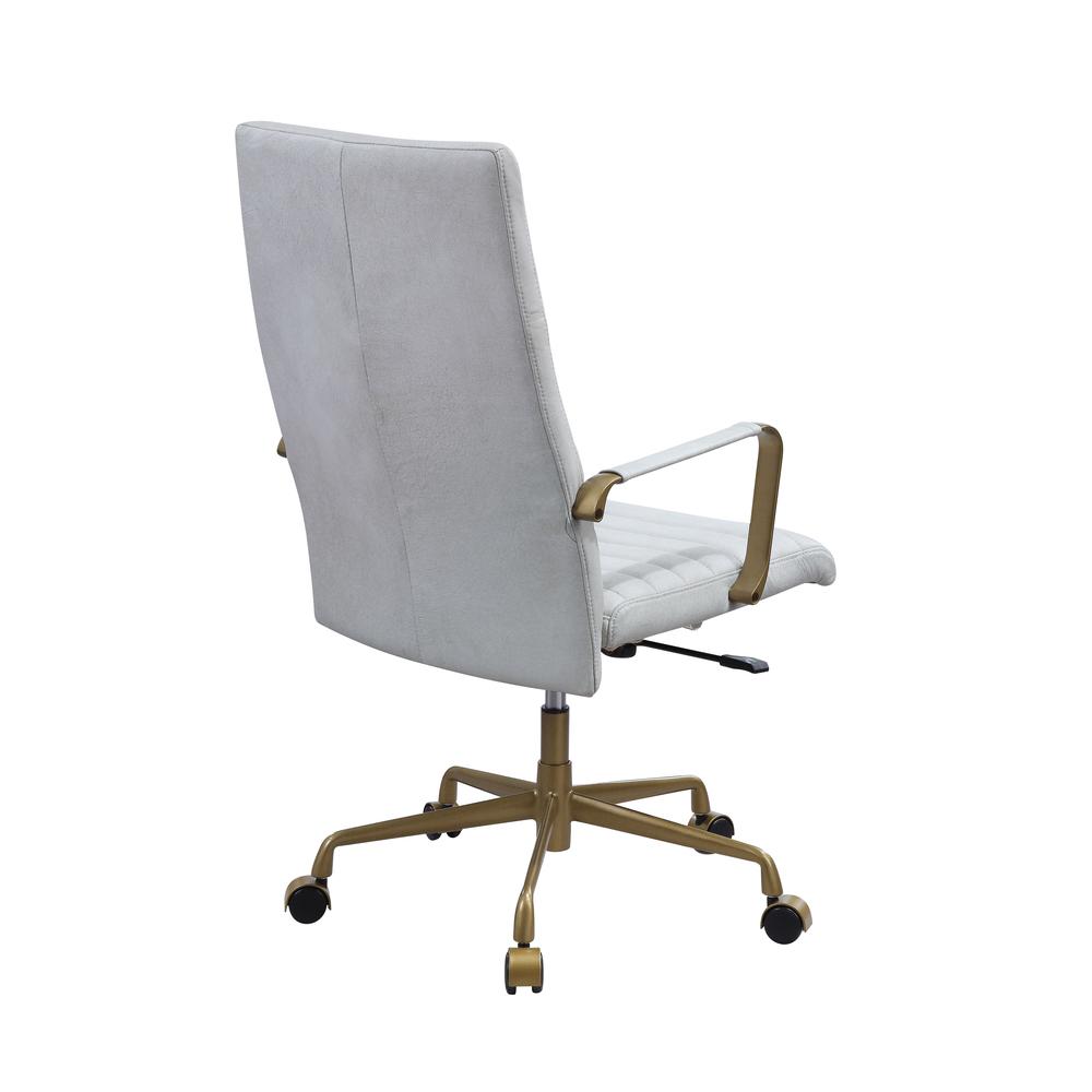 Duralo Office Chair, Vintage White Top Grain Leather (93168). Picture 6