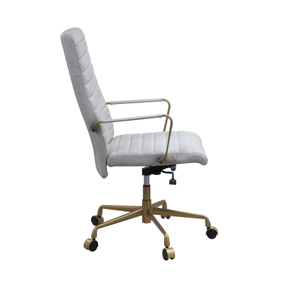 Duralo Office Chair, Vintage White Top Grain Leather (93168). Picture 7