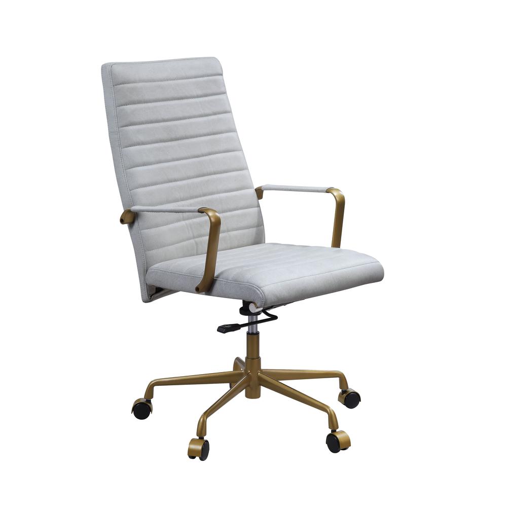 Duralo Office Chair, Vintage White Top Grain Leather (93168). Picture 8