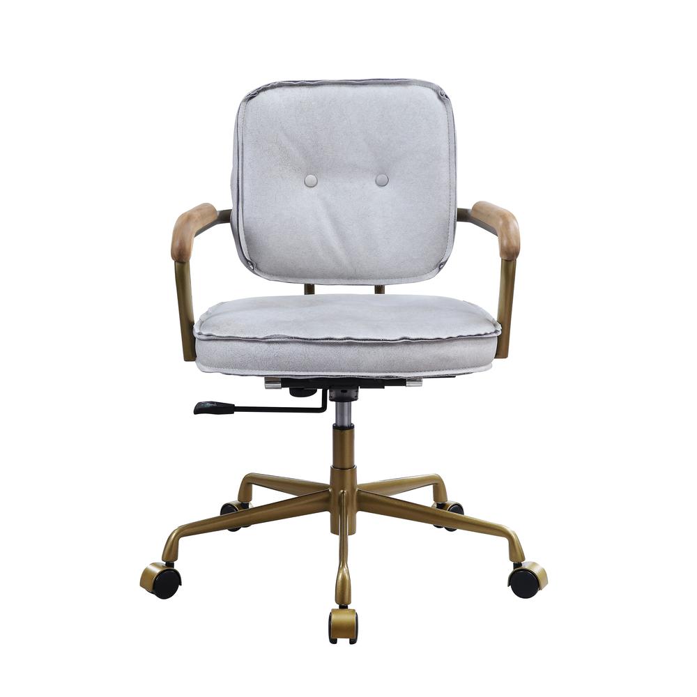 Siecross Office Chair, Vintage White Top Grain Leather (93172). Picture 1