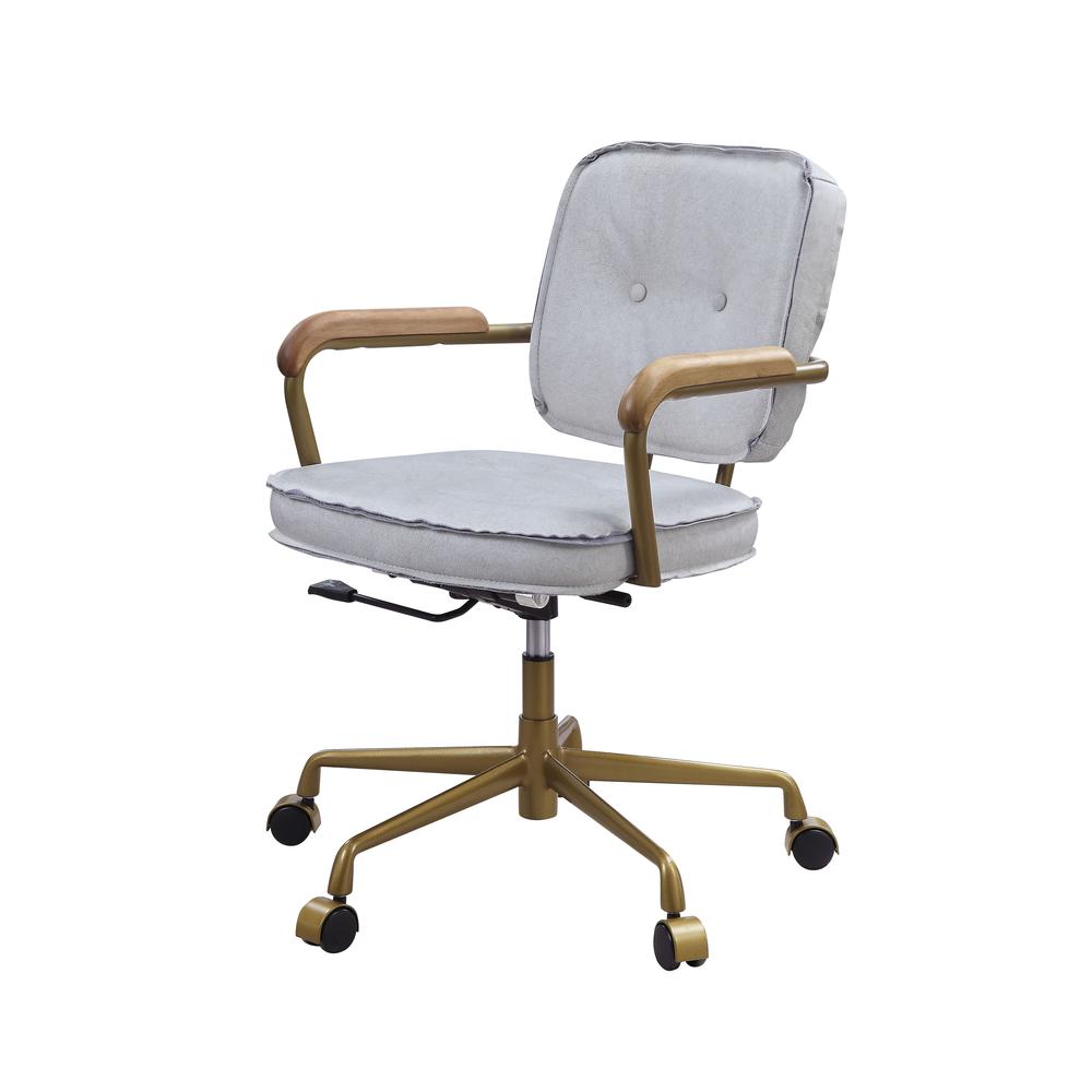 Siecross Office Chair, Vintage White Top Grain Leather (93172). Picture 2