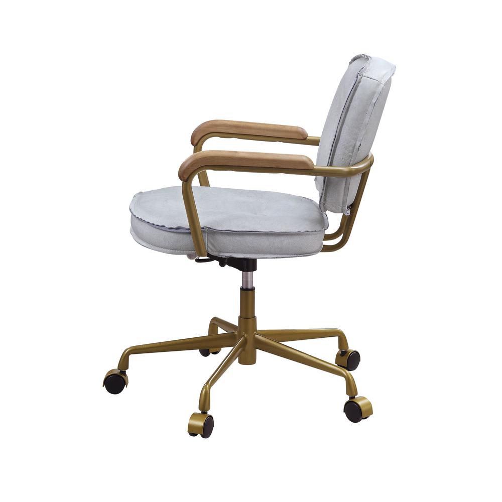 Siecross Office Chair, Vintage White Top Grain Leather (93172). Picture 3