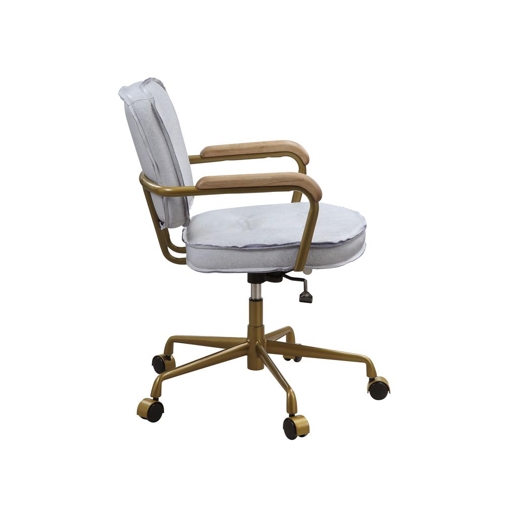 Siecross Office Chair, Vintage White Top Grain Leather (93172). Picture 7