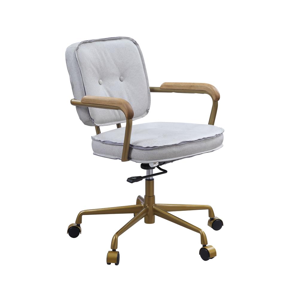 Siecross Office Chair, Vintage White Top Grain Leather (93172). Picture 8