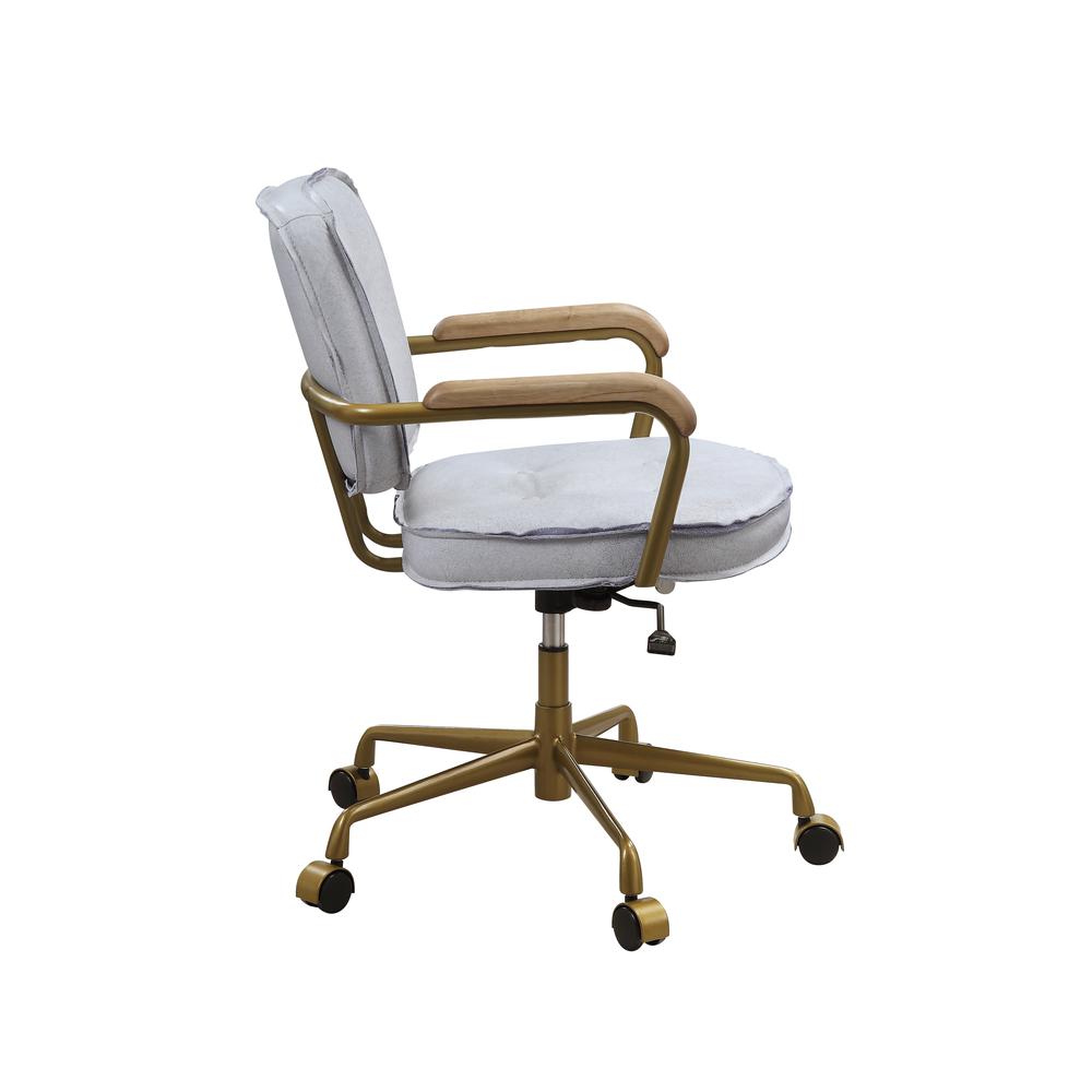 Siecross Office Chair, Vintage White Top Grain Leather (93172). Picture 17