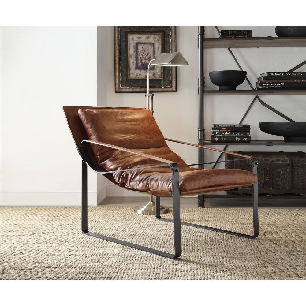 Quoba Accent Chair, Cocoa Top Grain Leather (96674). Picture 1
