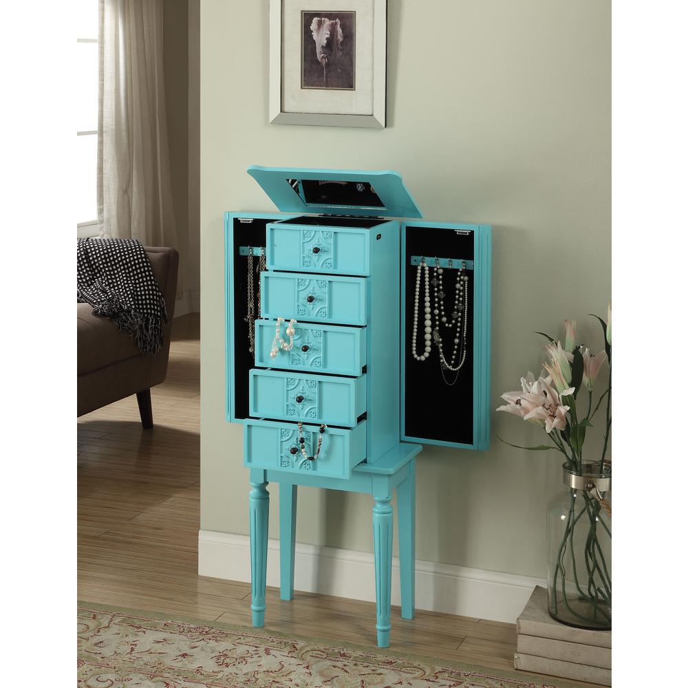 Tammy Jewelry Armoire, Light Blue. The main picture.