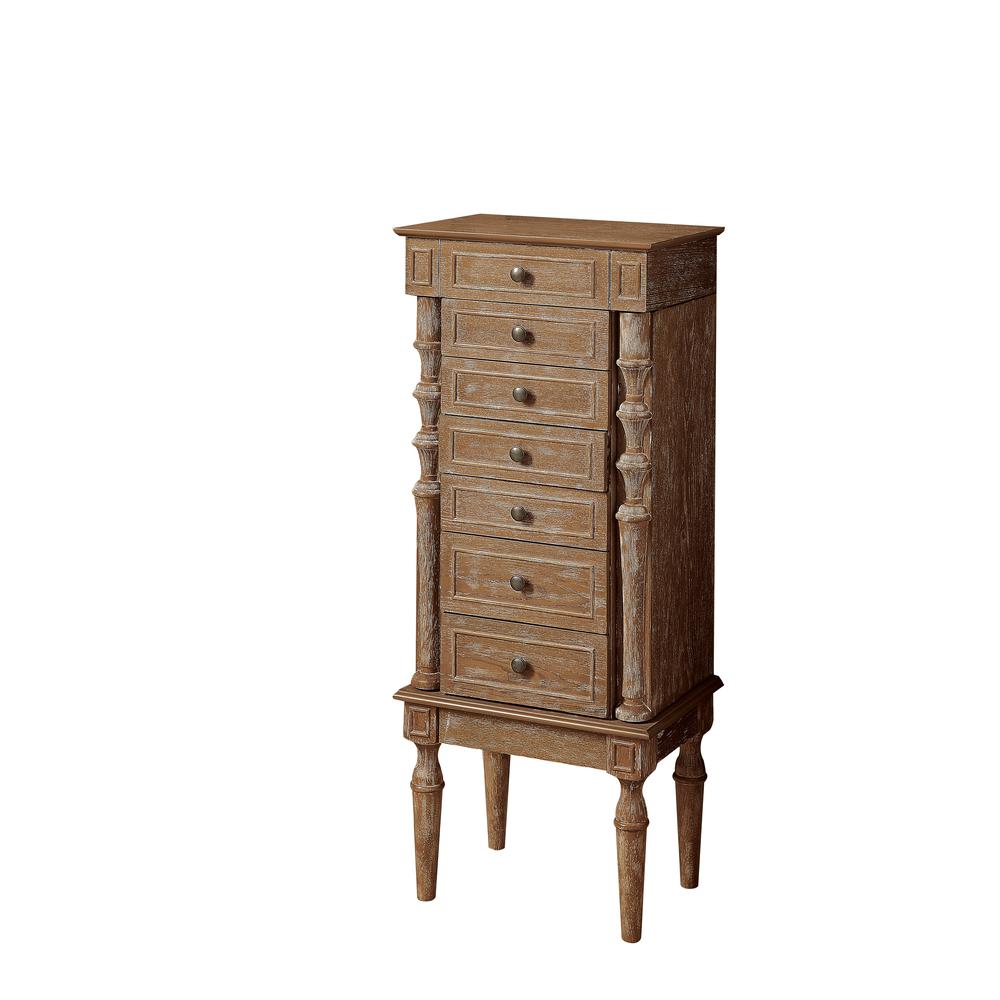 Taline Jewelry Armoire, Weathered Oak. Picture 1