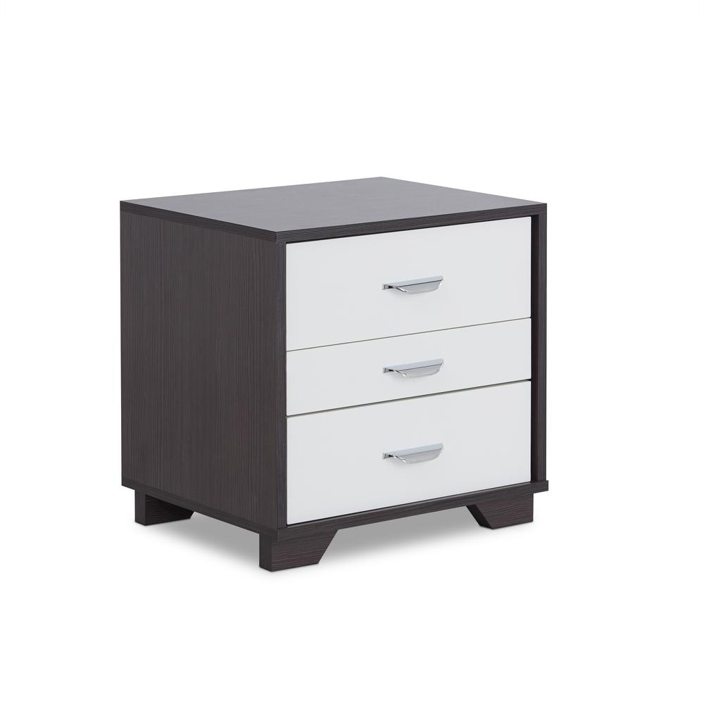 Eloy Night Table, White & Black. Picture 1