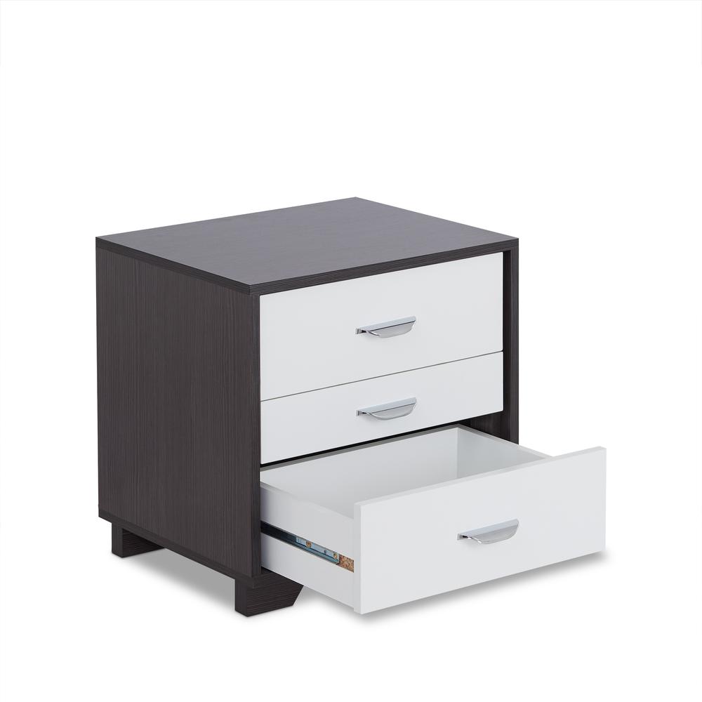 Eloy Night Table, White & Black. Picture 2