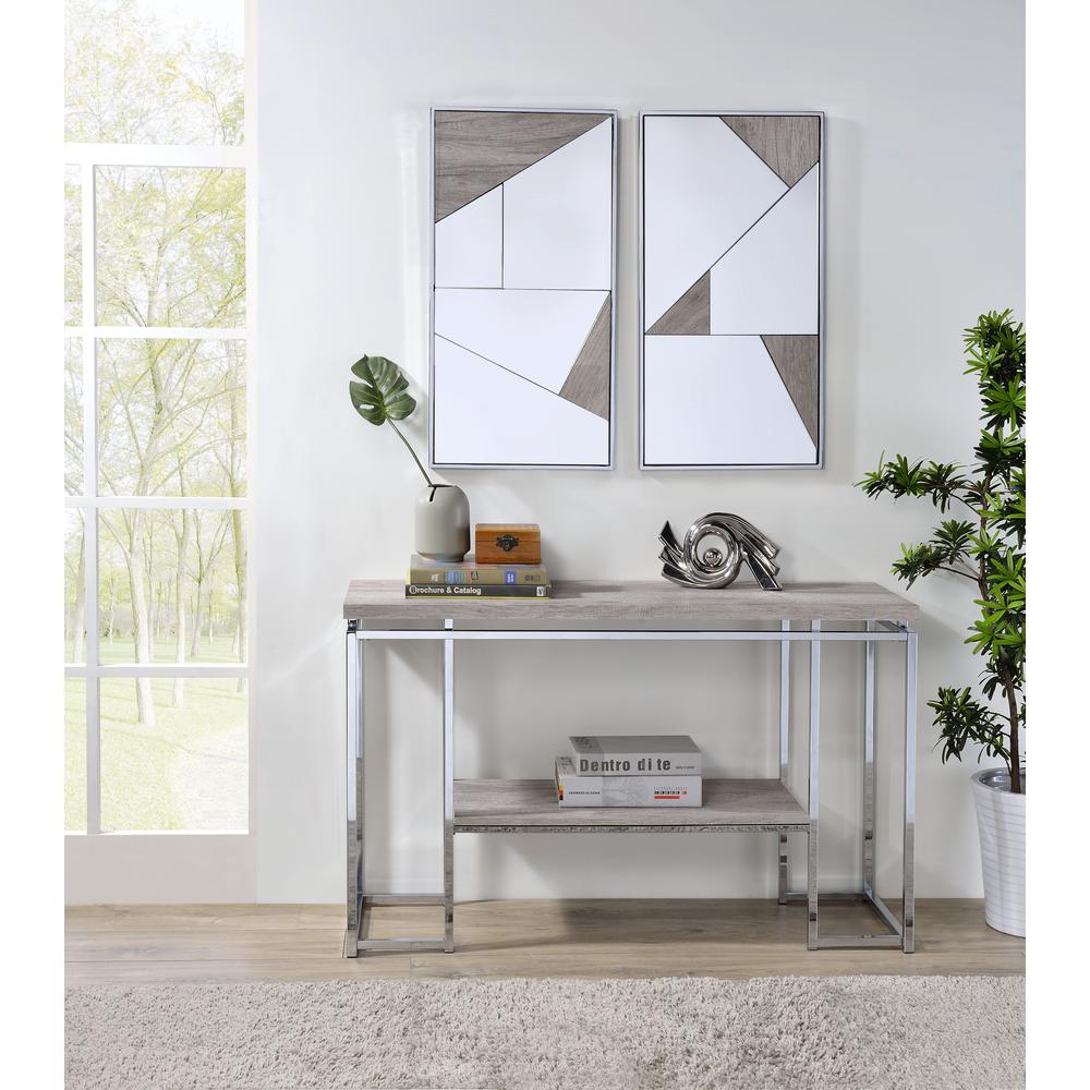 ACME Chafik Wall Accent Mirror (Set-2), Mirrored, Chrome &. Picture 1