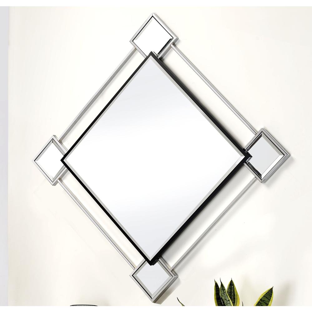 Wall Accent Mirror, Mirrored & Chrome 97467. Picture 2