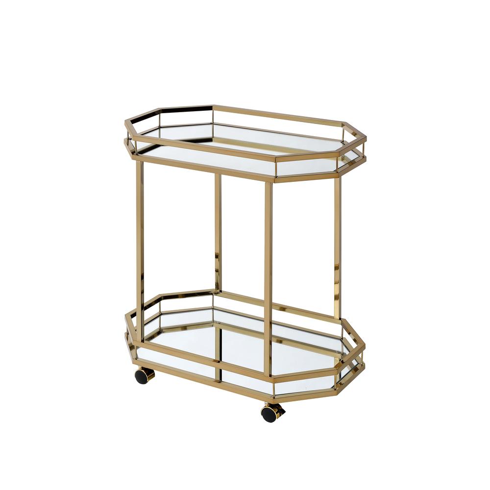 Lacole Serving Cart, Champagne & Mirror. Picture 1